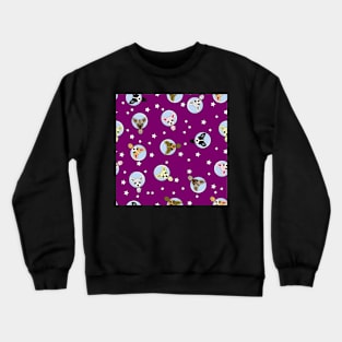 Cute Space Colored Dogs Pattern Seamless Crewneck Sweatshirt